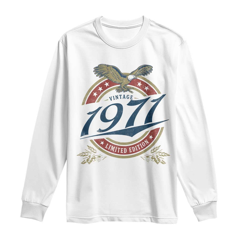 55th Birthday Beer Lover Vintage 1971 Limited Edition Long Sleeve Shirt Bald Eagle
