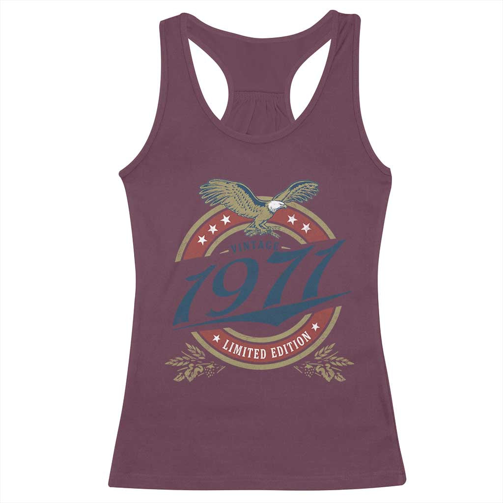 55th Birthday Beer Lover Vintage 1971 Limited Edition Racerback Tank Top Bald Eagle