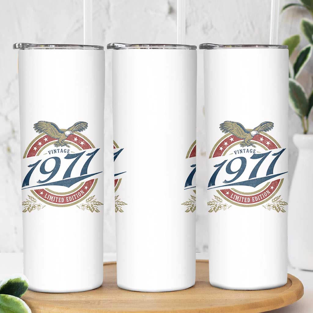 55th Birthday Beer Lover Vintage 1971 Limited Edition Skinny Tumbler Bald Eagle