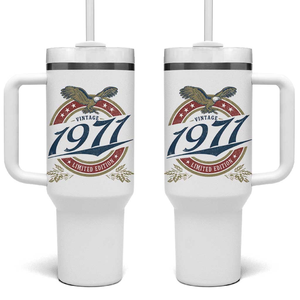 55th Birthday Beer Lover Vintage 1971 Limited Edition Tumbler With Handle Bald Eagle