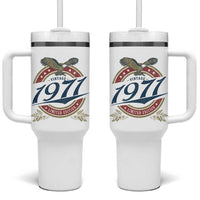 55th Birthday Beer Lover Vintage 1971 Limited Edition Tumbler With Handle Bald Eagle