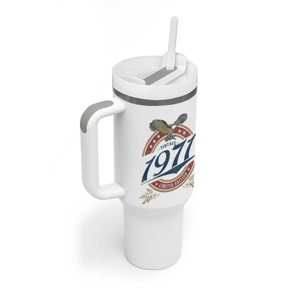 55th Birthday Beer Lover Vintage 1971 Limited Edition Tumbler With Handle Bald Eagle