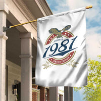 45th Birthday Beer Lover Vintage 1981 Limited Edition Garden Flag Bald Eagle