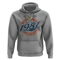45th Birthday Beer Lover Vintage 1981 Limited Edition Hoodie Bald Eagle