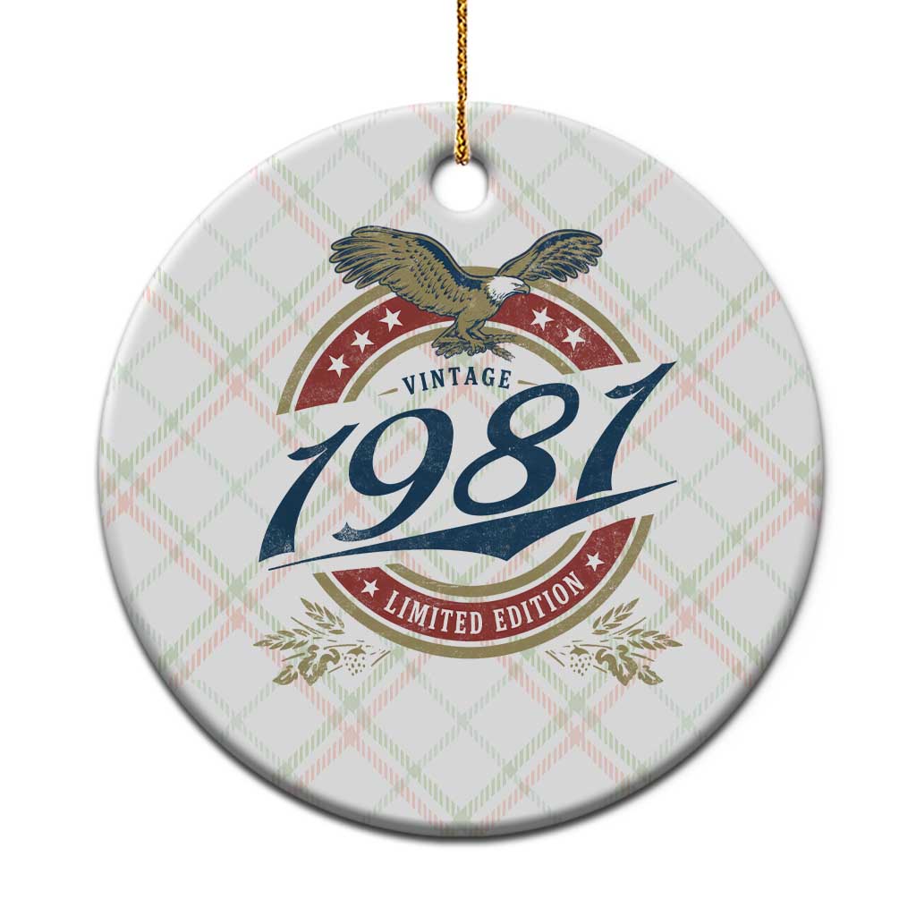 45th Birthday Beer Lover Vintage 1981 Limited Edition Ceramic Ornament Bald Eagle