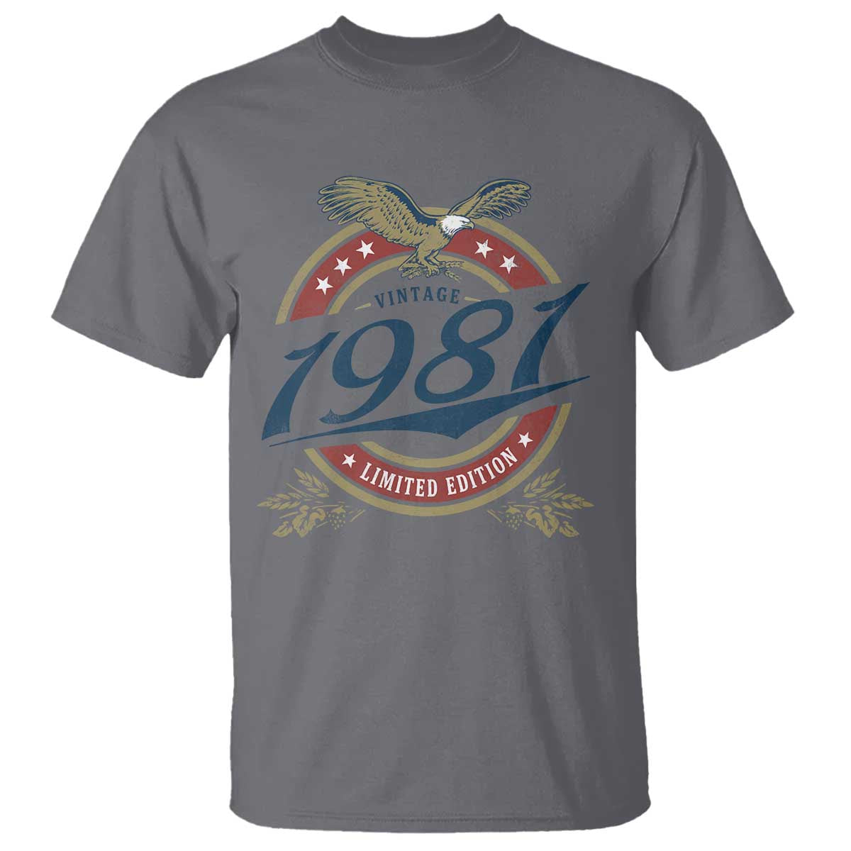 45th Birthday Beer Lover Vintage 1981 Limited Edition T Shirt Bald Eagle