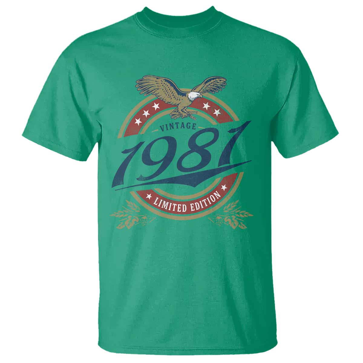 45th Birthday Beer Lover Vintage 1981 Limited Edition T Shirt Bald Eagle