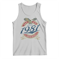 45th Birthday Beer Lover Vintage 1981 Limited Edition Tank Top Bald Eagle
