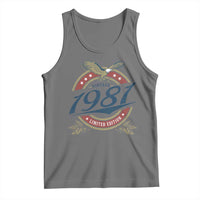 45th Birthday Beer Lover Vintage 1981 Limited Edition Tank Top Bald Eagle