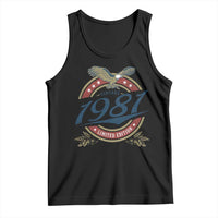 45th Birthday Beer Lover Vintage 1981 Limited Edition Tank Top Bald Eagle
