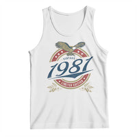 45th Birthday Beer Lover Vintage 1981 Limited Edition Tank Top Bald Eagle