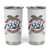 45th Birthday Beer Lover Vintage 1981 Limited Edition Tumbler Cup Bald Eagle