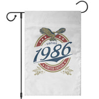 40th Birthday Beer Lover Vintage 1986 Limited Edition Garden Flag Bald Eagle