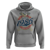 40th Birthday Beer Lover Vintage 1986 Limited Edition Hoodie Bald Eagle