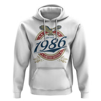 40th Birthday Beer Lover Vintage 1986 Limited Edition Hoodie Bald Eagle
