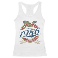 40th Birthday Beer Lover Vintage 1986 Limited Edition Racerback Tank Top Bald Eagle