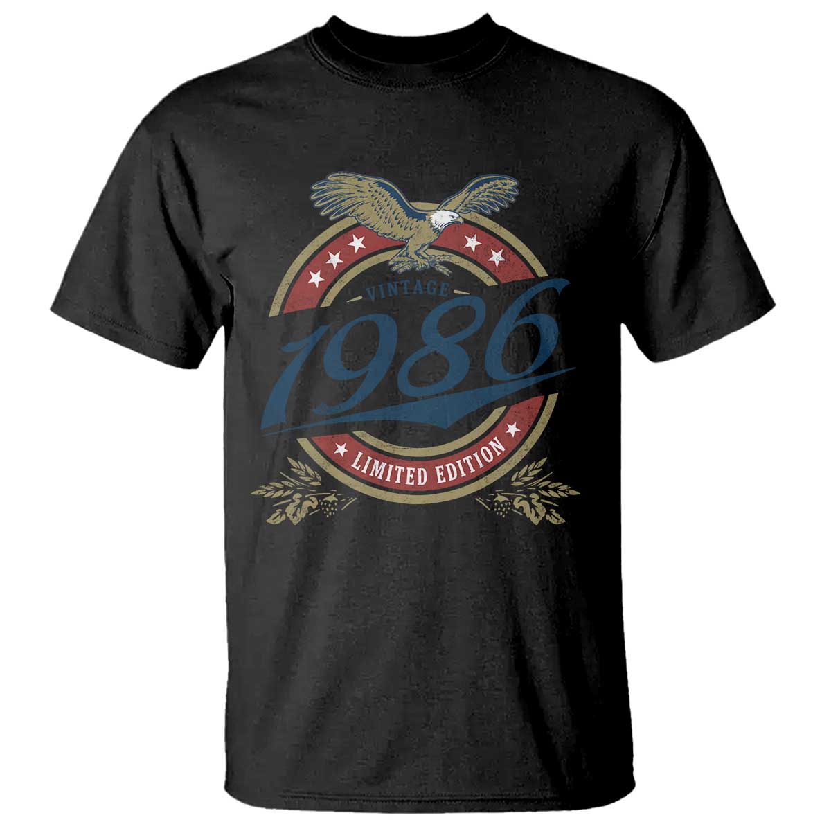 40th Birthday Beer Lover Vintage 1986 Limited Edition T Shirt Bald Eagle