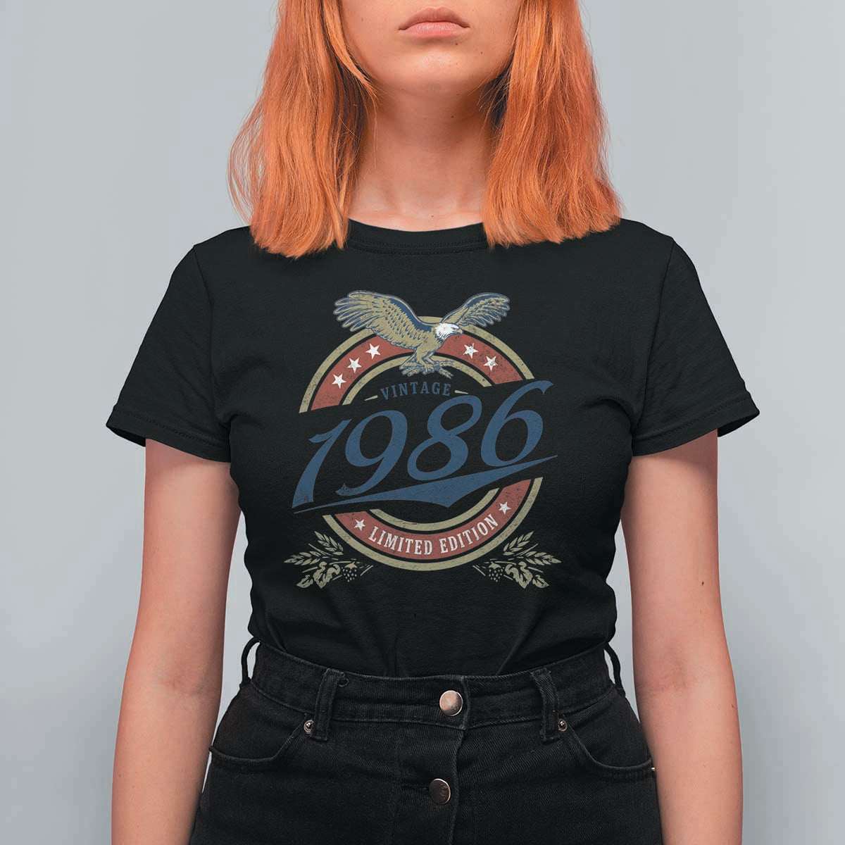 40th Birthday Beer Lover Vintage 1986 Limited Edition T Shirt For Women Bald Eagle