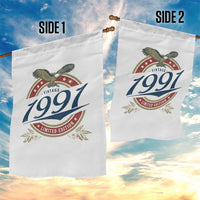 35th Birthday Beer Lover Vintage 1991 Limited Edition Garden Flag Bald Eagle