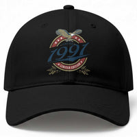 35th Birthday Beer Lover Vintage 1991 Limited Edition Baseball Cap Bald Eagle