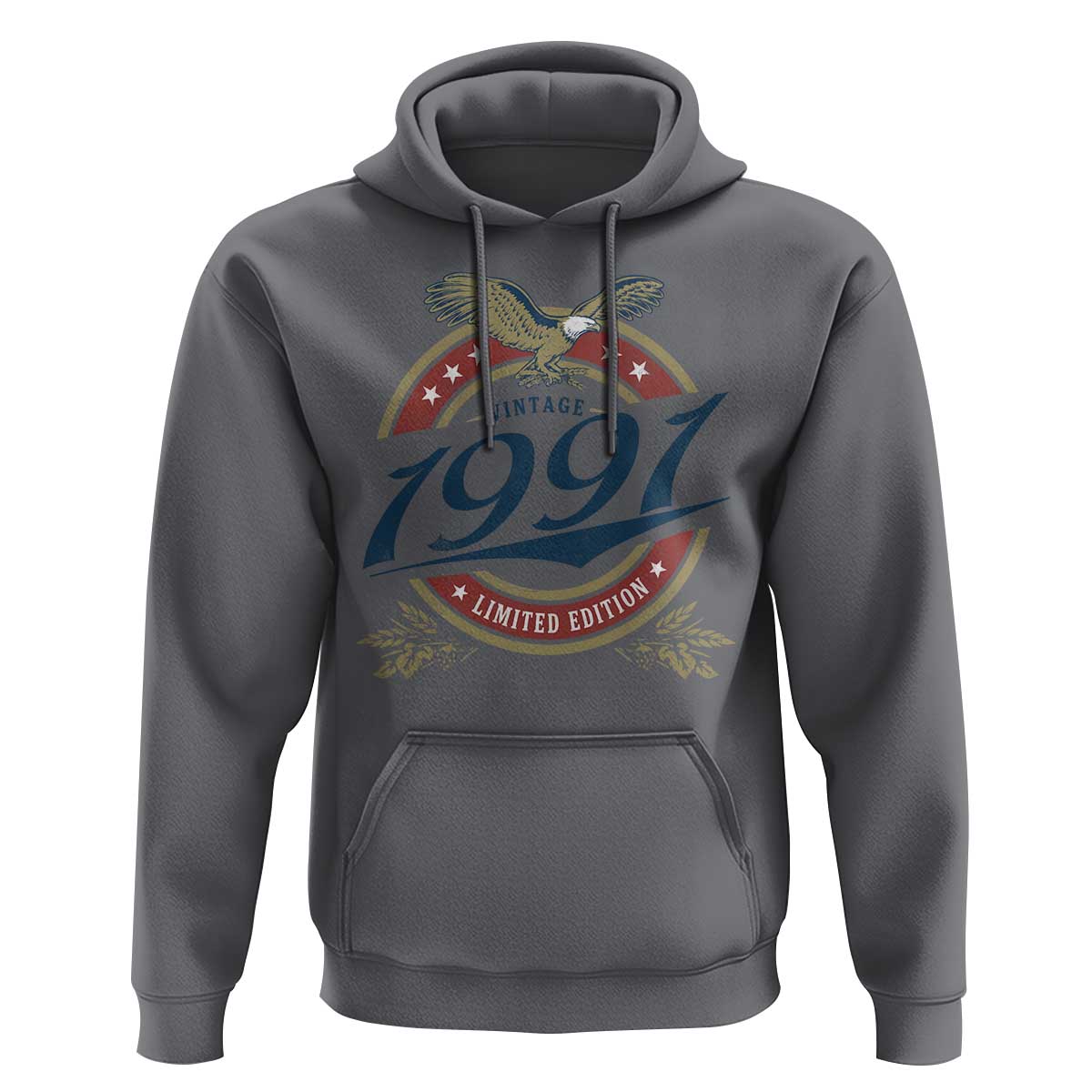 35th Birthday Beer Lover Vintage 1991 Limited Edition Hoodie Bald Eagle