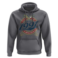 35th Birthday Beer Lover Vintage 1991 Limited Edition Hoodie Bald Eagle