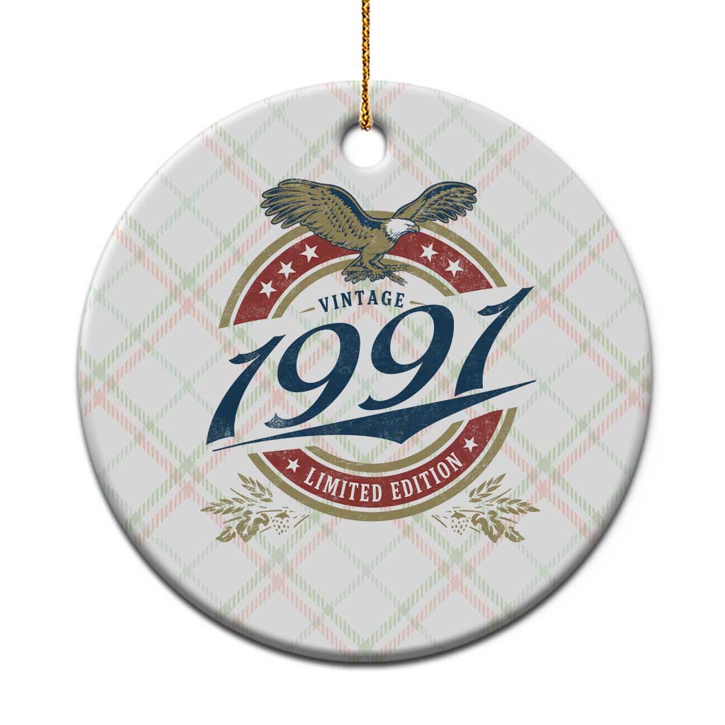 35th Birthday Beer Lover Vintage 1991 Limited Edition Ceramic Ornament Bald Eagle
