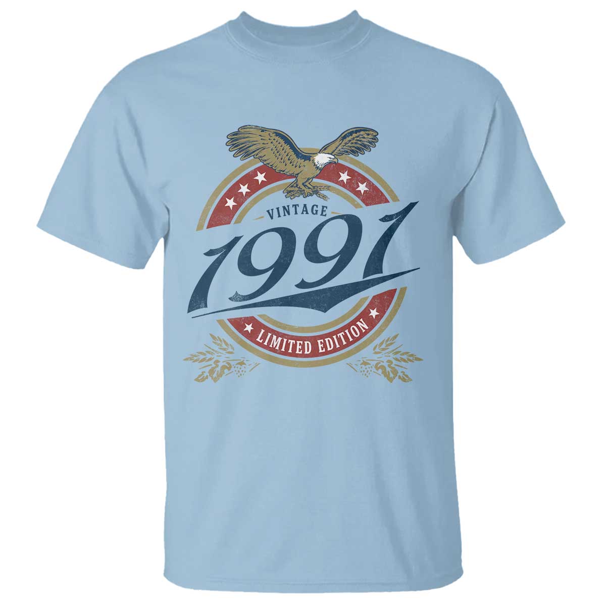 35th Birthday Beer Lover Vintage 1991 Limited Edition T Shirt Bald Eagle
