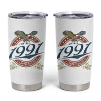35th Birthday Beer Lover Vintage 1991 Limited Edition Tumbler Cup Bald Eagle