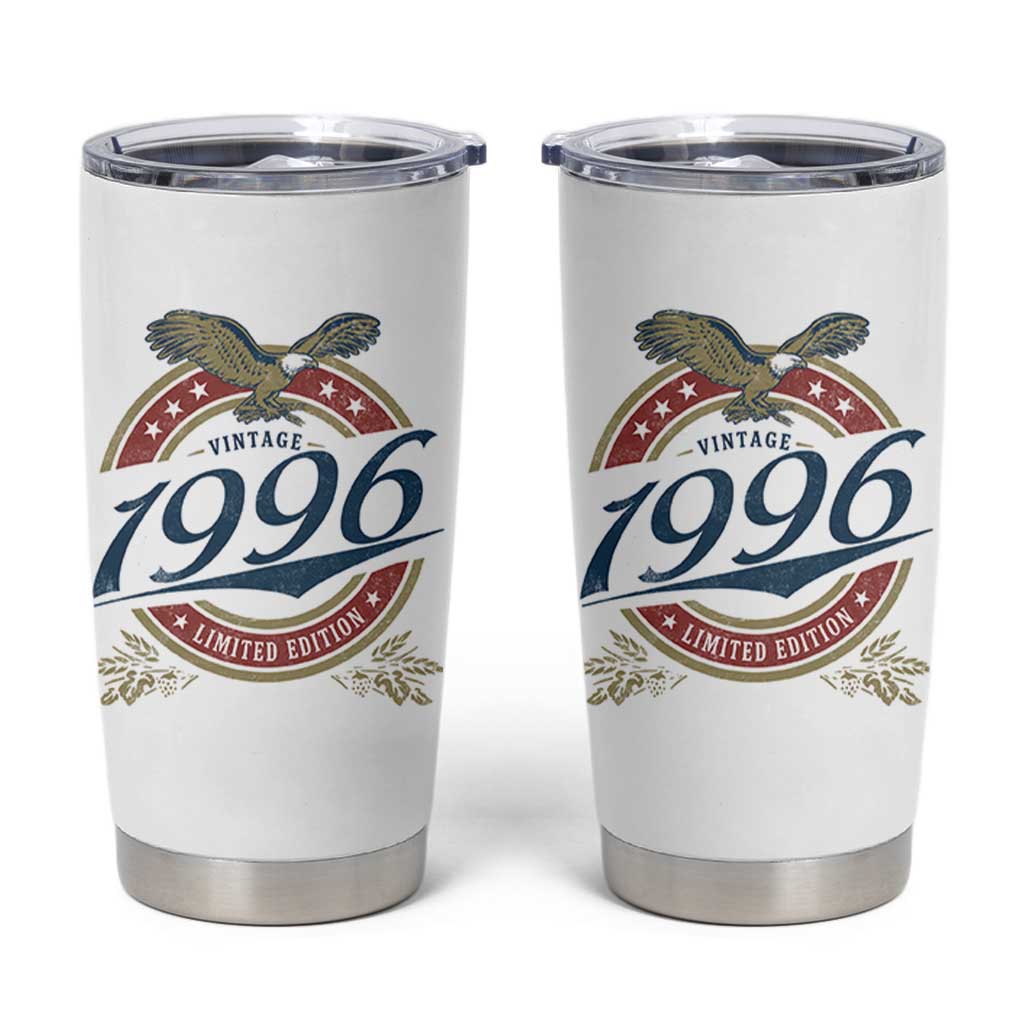 30th Birthday Beer Lover Vintage 1996 Limited Edition Tumbler Cup Bald Eagle