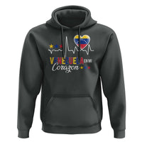 Venezuelan Pride Hoodie Venezuela En Mi Corazon Heartbeat Flag Star - Wonder Print Shop