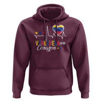 Venezuelan Pride Hoodie Venezuela En Mi Corazon Heartbeat Flag Star - Wonder Print Shop
