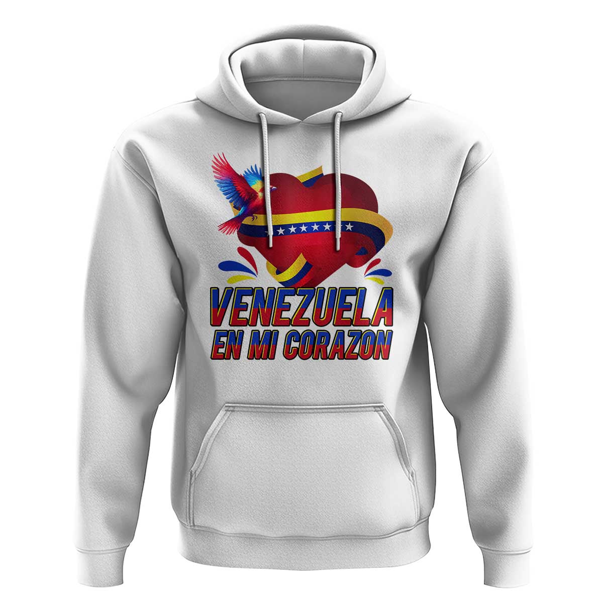 Venezuelan Pride Hoodie Venezuela En Mi Corazon Heart Flag Bird - Wonder Print Shop