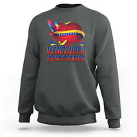 Venezuelan Pride Sweatshirt Venezuela En Mi Corazon Heart Flag Bird - Wonder Print Shop