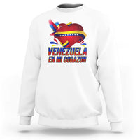 Venezuelan Pride Sweatshirt Venezuela En Mi Corazon Heart Flag Bird - Wonder Print Shop