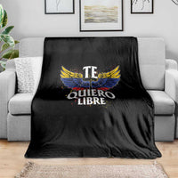 Venezuelan Pride Throw Blanket Te Quiero Libre Venezuela Flag Wings - Wonder Print Shop