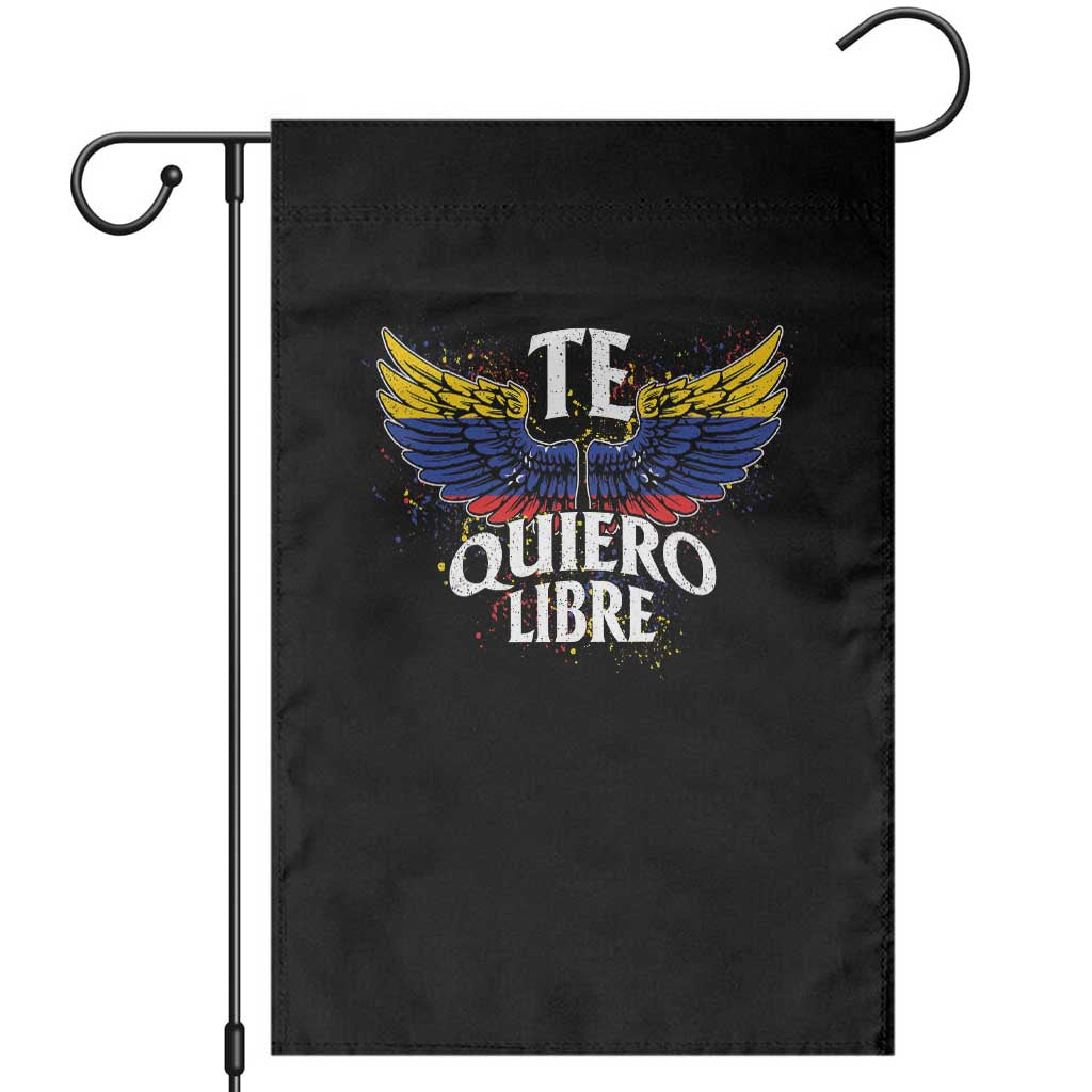 Venezuelan Pride Garden Flag Te Quiero Libre Venezuela Flag Wings - Wonder Print Shop
