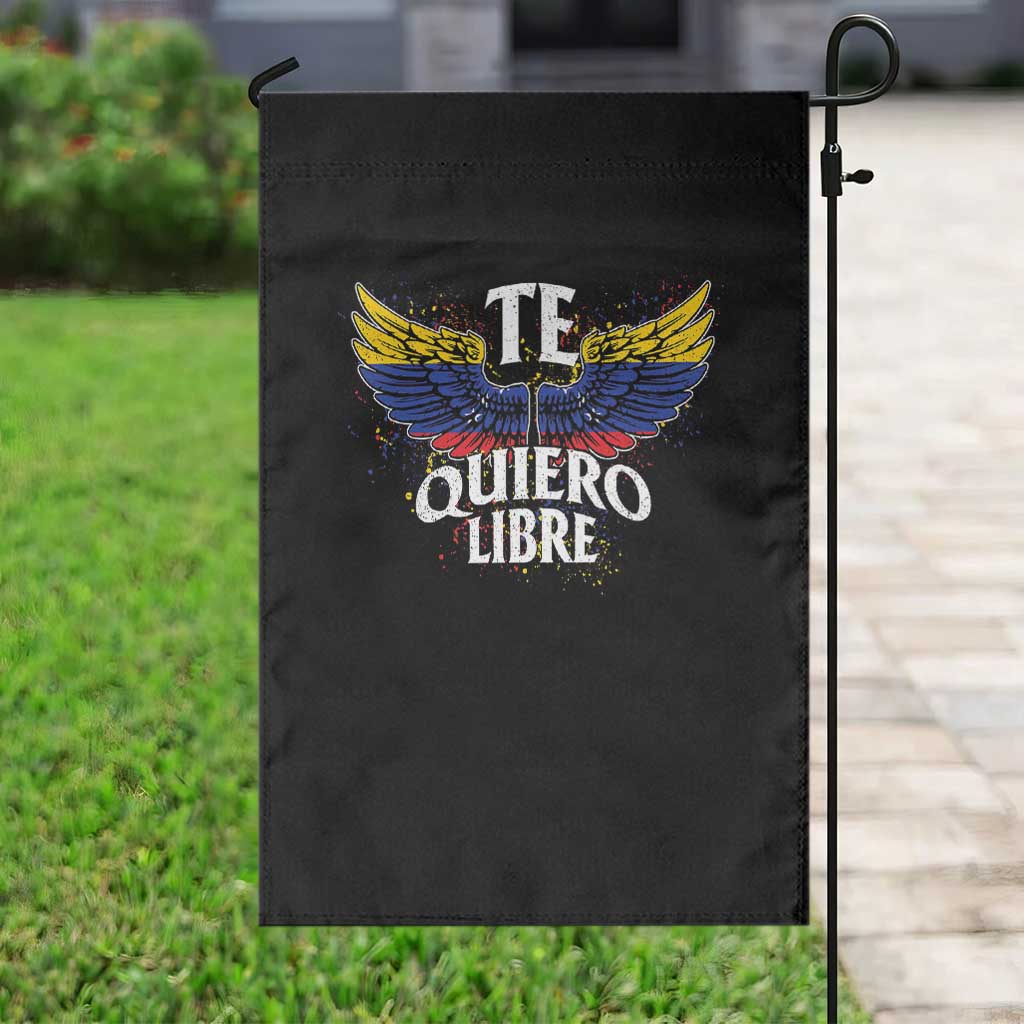 Venezuelan Pride Garden Flag Te Quiero Libre Venezuela Flag Wings - Wonder Print Shop