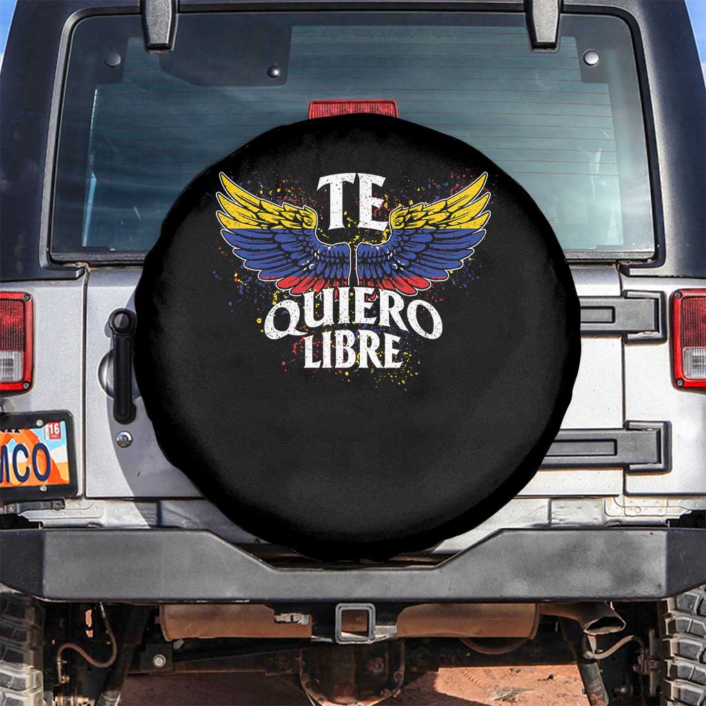 Venezuelan Pride Spare Tire Cover Te Quiero Libre Venezuela Flag Wings - Wonder Print Shop