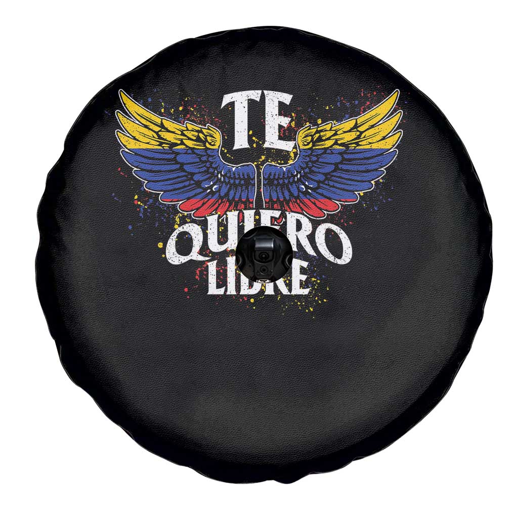Venezuelan Pride Spare Tire Cover Te Quiero Libre Venezuela Flag Wings - Wonder Print Shop