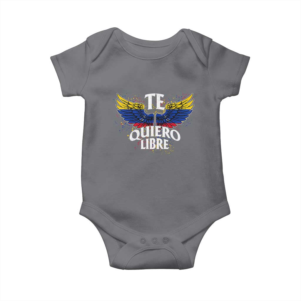 Venezuelan Pride Baby Onesie Te Quiero Libre Venezuela Flag Wings - Wonder Print Shop