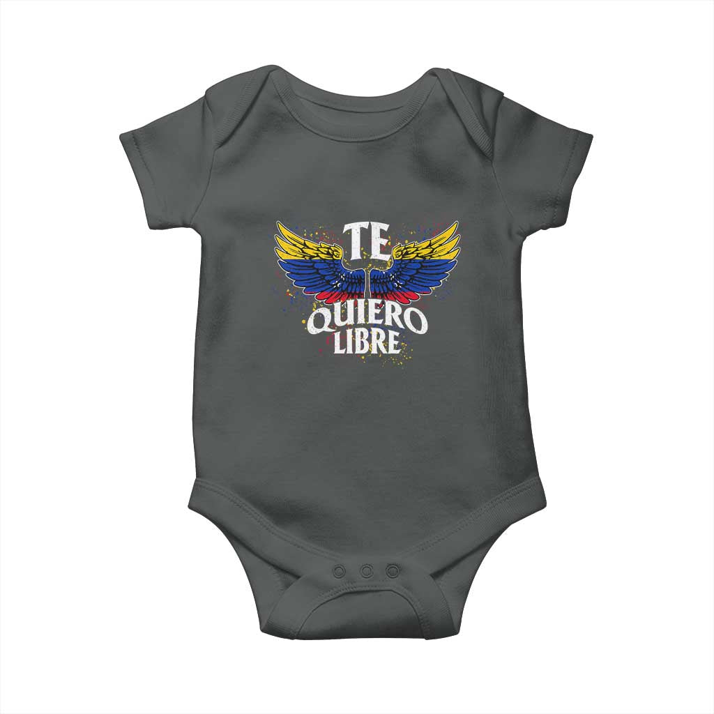 Venezuelan Pride Baby Onesie Te Quiero Libre Venezuela Flag Wings - Wonder Print Shop