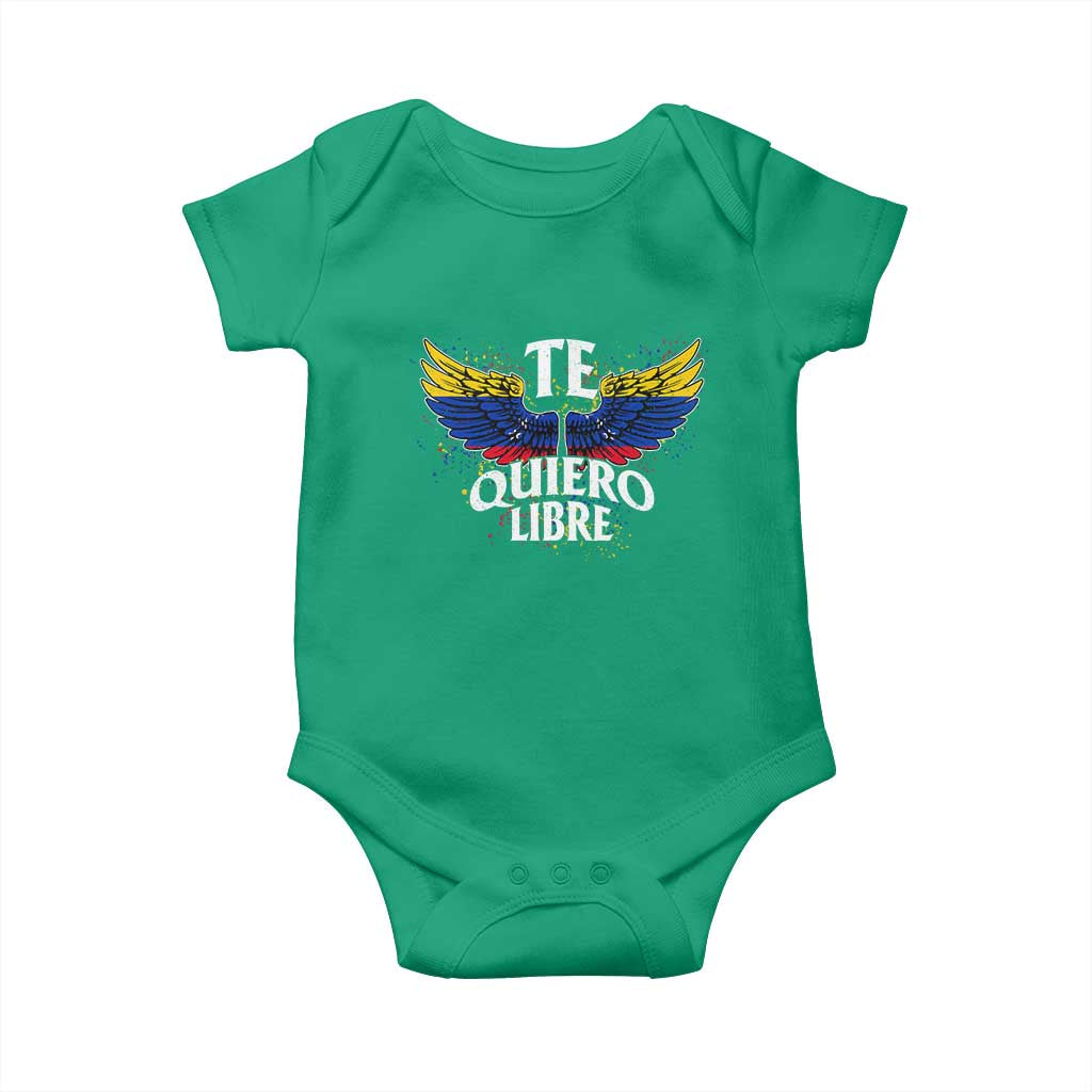 Venezuelan Pride Baby Onesie Te Quiero Libre Venezuela Flag Wings - Wonder Print Shop