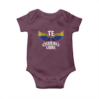 Venezuelan Pride Baby Onesie Te Quiero Libre Venezuela Flag Wings - Wonder Print Shop