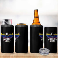 Venezuelan Pride 4 in 1 Can Cooler Tumbler Te Quiero Libre Venezuela Flag Wings - Wonder Print Shop