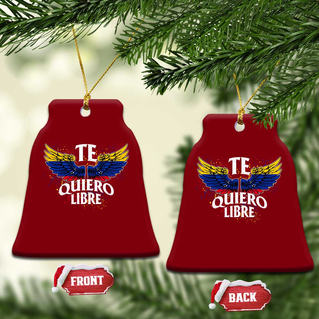 Venezuelan Pride Ceramic Ornament Te Quiero Libre Venezuela Flag Wings - Wonder Print Shop