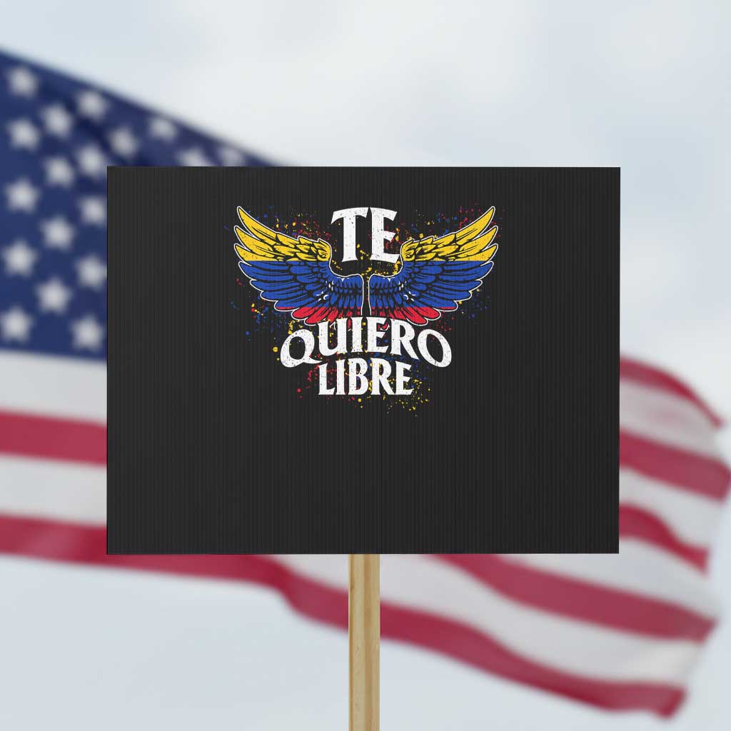 Venezuelan Pride Protest Sign Te Quiero Libre Venezuela Flag Wings - Wonder Print Shop