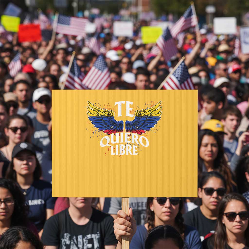 Venezuelan Pride Protest Sign Te Quiero Libre Venezuela Flag Wings - Wonder Print Shop