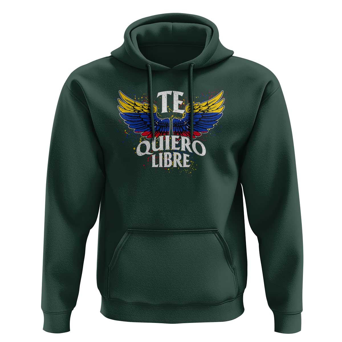 Venezuelan Pride Hoodie Te Quiero Libre Venezuela Flag Wings - Wonder Print Shop