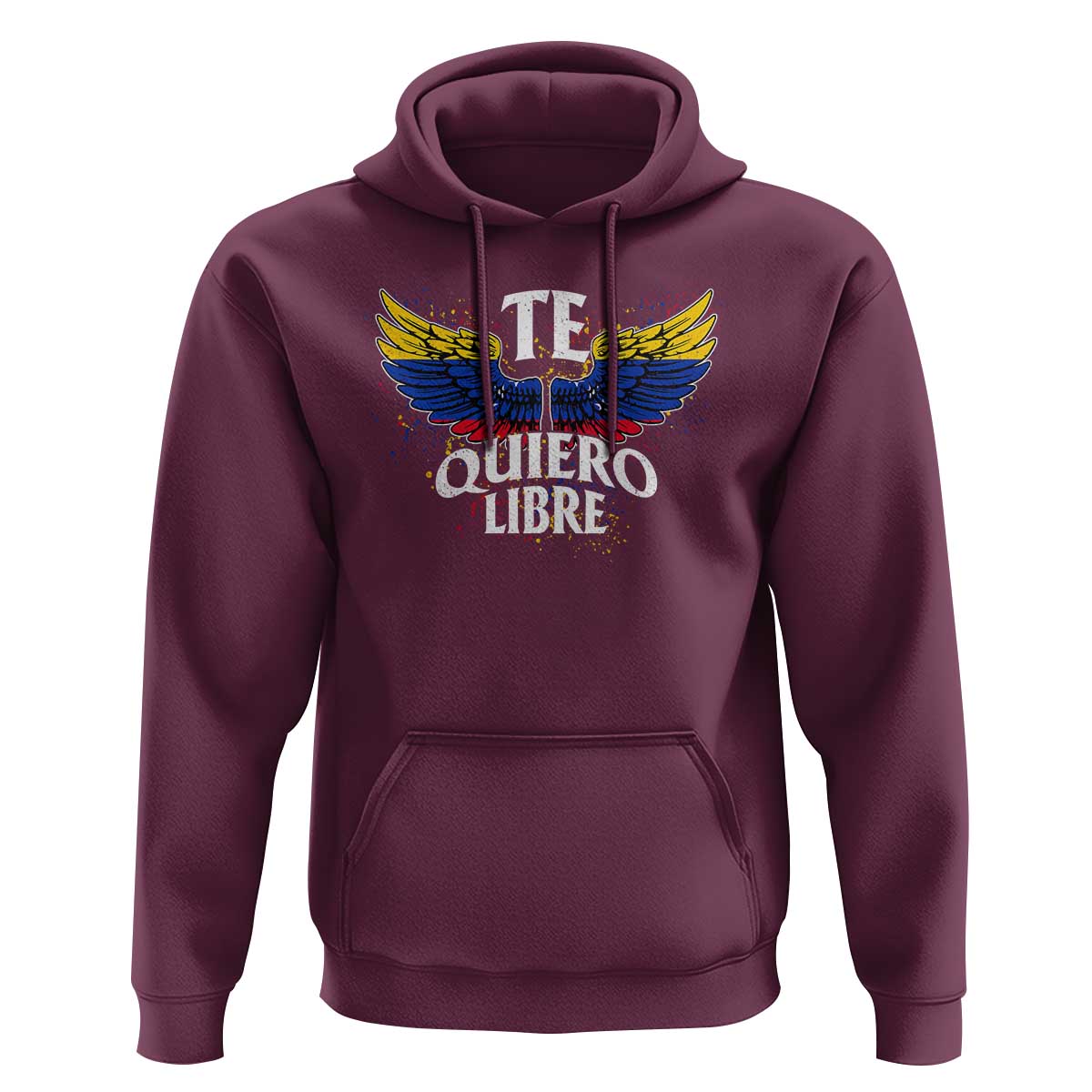 Venezuelan Pride Hoodie Te Quiero Libre Venezuela Flag Wings - Wonder Print Shop